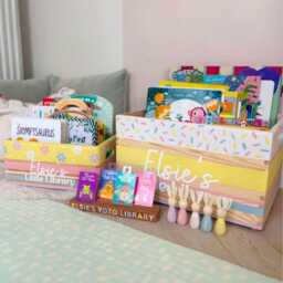 Personalised Ice Cream Sprinkles Book Box, Hand-Painted Pastel Storage Crate - thumbnail 2