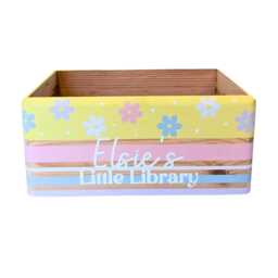Personalised Ice Cream Sprinkles Book Box, Hand-Painted Pastel Storage Crate - thumbnail 3