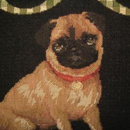 Pug Faithful Friends Oblong Tapestry Cushion Pillow Cover - thumbnail 2