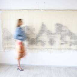 O'mua - Extra Large Dip Dye Textile Art Macrame Giant Wall Hanging Wabi Sabi Natural Woven Wool Tapestry Japandi Decoration - thumbnail 3