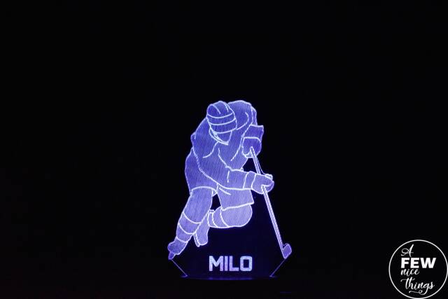 Personalised Ice Hockey Player Led Night Light Nhl Sports Decor - image 1