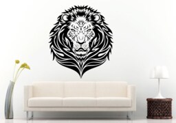 Lion Leo Head Beautiful Mane Tribal African Cat Predator Animal Wall Decal Vinyl Sticker Mural Room Decor L902 - thumbnail 1