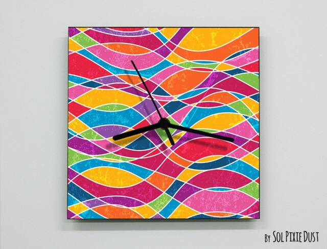 Colorful Abstract Seamless Pattern Wall Clock - image 1