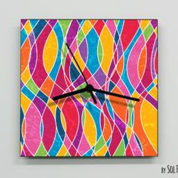 Colorful Abstract Seamless Pattern Wall Clock - thumbnail 2