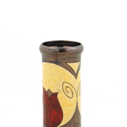 Flower Clay Vase, Handmade Pottery Ceramic Cylinder Rustic Tulip Vase , Wedding Gift, Mother's Day Gift - thumbnail 3