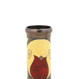 Flower Clay Vase, Handmade Pottery Ceramic Cylinder Rustic Tulip Vase , Wedding Gift, Mother's Day Gift - thumbnail 2