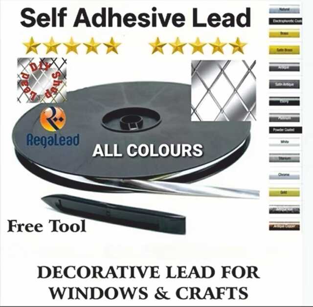 Self Adhesive Lead Strip For Windows & Crafts All Colours Genuine Regalead Diy - image 1