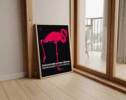 Vintage Ludwig Hohlwein Zoo Poster Pink Flamingo Giclee Art Print - thumbnail 1