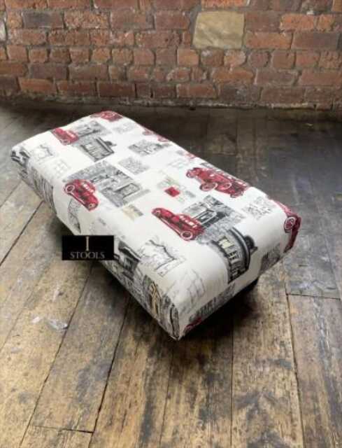 Multicolour Printed Ottoman Footstool Handmade Storage Bench - image 1