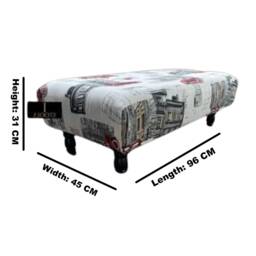 Multicolour Printed Ottoman Footstool Handmade Storage Bench - thumbnail 4