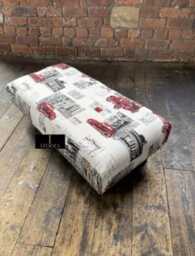 Multicolour Printed Ottoman Footstool Handmade Storage Bench - thumbnail 1