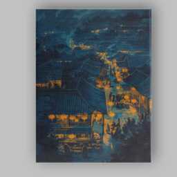 Moonlit Oriental Village Rooftops Lantern Festival Canvas Wall Art Print Decor Picture Ready To Hang - thumbnail 1