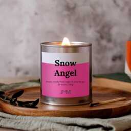 Snow Angel Scented Candle, Wood Wick, Christmas Candle - thumbnail 2