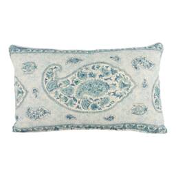 Gp & J Baker - Coromandel Blue Intricately Detailed Kashmir Paisley Designer Cushion Cover Luxury Throw Pillow Handmade Home Decor - thumbnail 2
