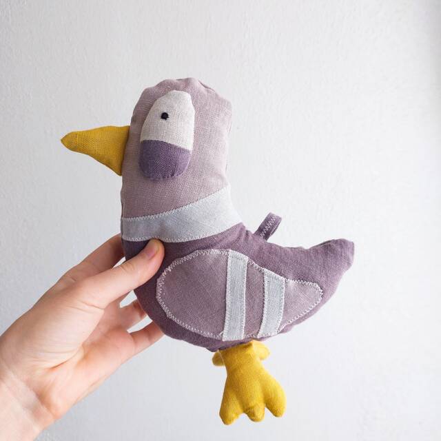 Handmade Linen Pigeon Plush Toy Glen Heirloom Stuffed Animal - image 1