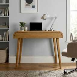 Small Computer Desk With Drawer, Mid Century Desk, Solid Oak Office Industrial Writing Handmade Work - thumbnail 1