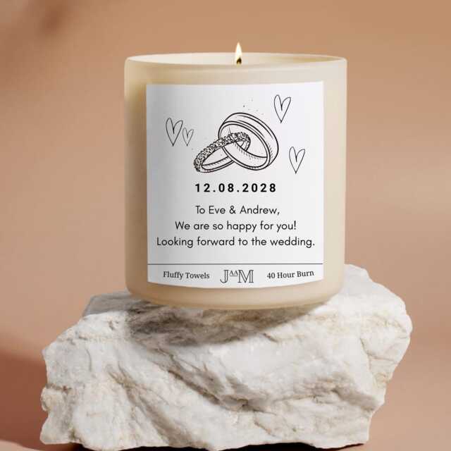 Personalised Engagement Candle For Couple. Customised Gift Set To Celebrate Engagement - image 1