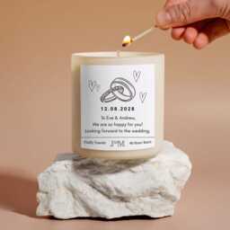 Personalised Engagement Candle For Couple. Customised Gift Set To Celebrate Engagement - thumbnail 3