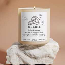 Personalised Engagement Candle For Couple. Customised Gift Set To Celebrate Engagement - thumbnail 1