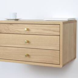 Handmade Solid Oak Floating Nightstand With Drawers - thumbnail 3