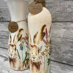 Hare Light Up Bottle & Matching Vase - Hares, Rabbits, Spring , March Hare Mother's Day Gift - thumbnail 2