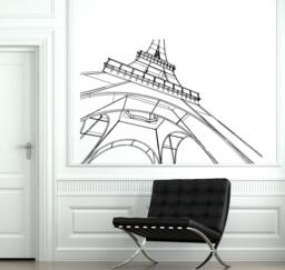 Wall Decal Paris Eiffel Tower France Romantic Love Vinyl Sticker 1815Dz - thumbnail 1