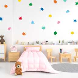 Colourful Star Wall Stickers - Pack Of 48 Whimsical Hand-Drawn Nursery & Children's Room Decor - thumbnail 2