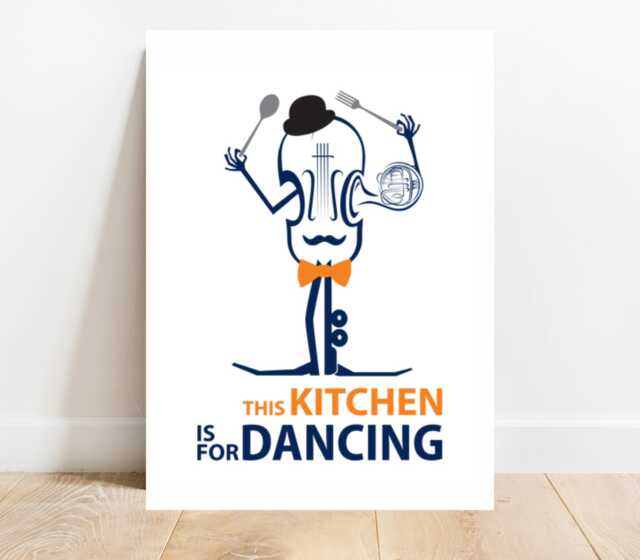 This Kitchen Is For Dancing Print, Modern Wall Art, Retro Poster, Trendy Decor - image 1