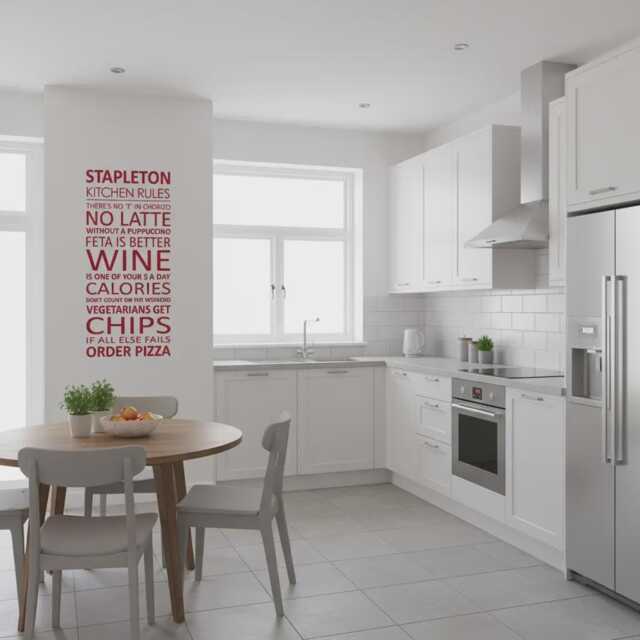Kitchen Rules Wall Art Decor Kitchen Decal Decorative Gift Sign Sticker Quote - image 1