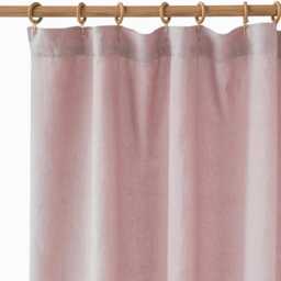 Woodrose Waterproof Linen Shower Curtain - Romantic With Liner Blush Pink Bathroom Decor Soft Boho Farmhouse Flax Panel - thumbnail 3