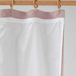 Woodrose Waterproof Linen Shower Curtain - Romantic With Liner Blush Pink Bathroom Decor Soft Boho Farmhouse Flax Panel - thumbnail 2
