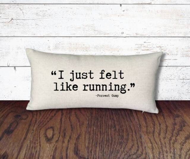 "Thought Pillow - ""I Just Felt Like Running." - image 1