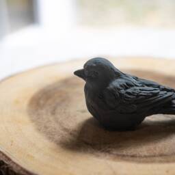 Stone Bird Incense Burner Handmade Concrete Stoneware - thumbnail 4