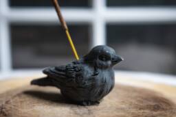 Stone Bird Incense Burner Handmade Concrete Stoneware
