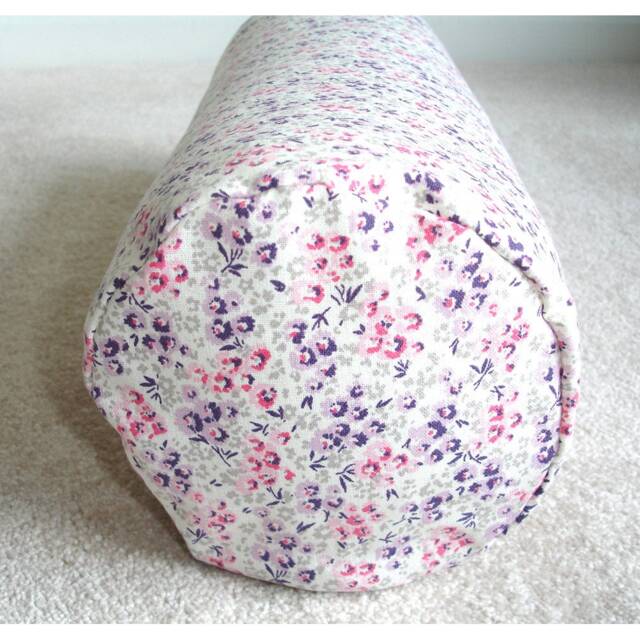 "Pink & Purple Cylinder Bolster Pillow Cover Laura Ashley Cushion Case Floral 6x16 Round Ended End 16""x6" - image 1