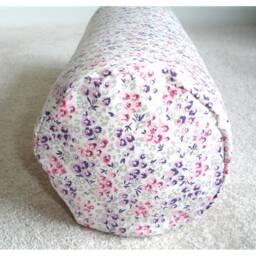 "Pink & Purple Cylinder Bolster Pillow Cover Laura Ashley Cushion Case Floral 6x16 Round Ended End 16""x6" - thumbnail 1