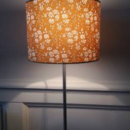 Handmade Lamp Footy Or Suspension Beige Flowers On Mustard Background Fabric Liberty - thumbnail 2