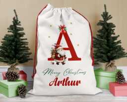 Personalised Christmas Sack Name, Santa Sack, Eve Stocking, Present Bag, Father Christmas, Family Sacks