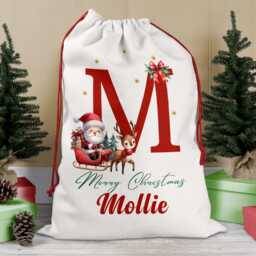 Personalised Christmas Sack Name, Santa Sack, Eve Stocking, Present Bag, Father Christmas, Family Sacks - thumbnail 3