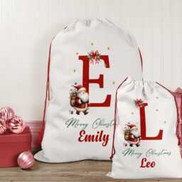 Personalised Christmas Sack Name, Santa Sack, Eve Stocking, Present Bag, Father Christmas, Family Sacks - thumbnail 4
