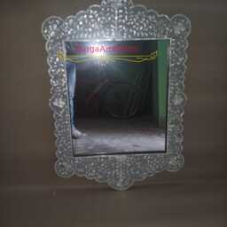 Grey Mother Of Pearl Inlaid Floral Pattern Mirror Frame With Complimentary - thumbnail 3