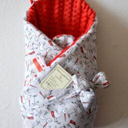 Swaddle Blanket, Newborn Swaddle Baby Blanket, Minky Gift Idea, Shower Gift, Wrap Storks Blanket - thumbnail 3