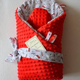 Swaddle Blanket, Newborn Swaddle Baby Blanket, Minky Gift Idea, Shower Gift, Wrap Storks Blanket - thumbnail 2