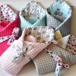 Swaddle Blanket, Newborn Swaddle Baby Blanket, Minky Gift Idea, Shower Gift, Wrap Storks Blanket - thumbnail 4