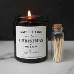 First Christmas As A Married Couple, Scented Gift Candle For Newlyweds At - thumbnail 2