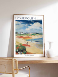 Lossiemouth Scotland Travel Poster Scottish Beach Art Print - thumbnail 1
