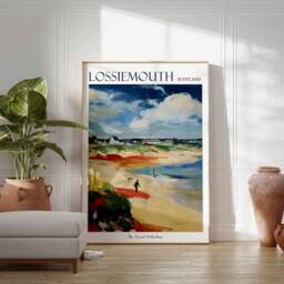 Lossiemouth Scotland Travel Poster Scottish Beach Art Print - thumbnail 2