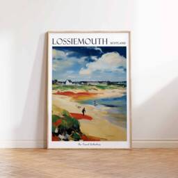 Lossiemouth Scotland Travel Poster Scottish Beach Art Print - thumbnail 3
