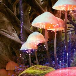 Magic Mushrooms Wallpaper Enchanted Forest Wall Mural Fairy Kids Room Paper Nursery Charmed Wood Customizable - thumbnail 2