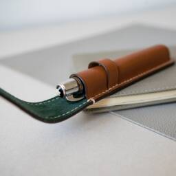 Handmade Leather Pen Case For Men Vegetable Tanned Cowhide, Fits Montblanc 149 - thumbnail 3